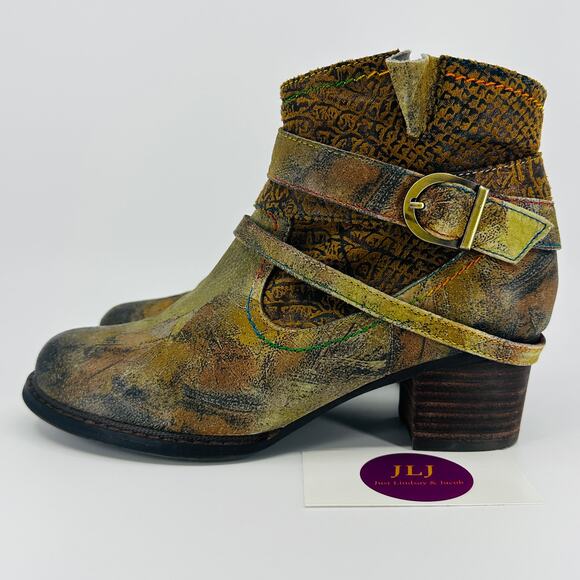 Spring Step L'Artiste Women's Shazzam Ankle Booties Camel Size 37 EU/ 6.5-7 US - Picture 4 of 11